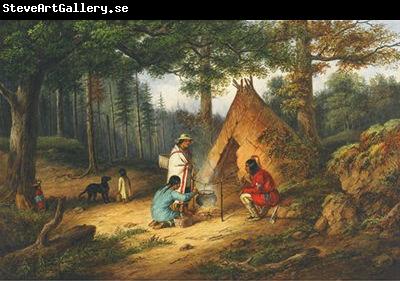 Cornelius Krieghoff Caughnawaga Indians at Camp